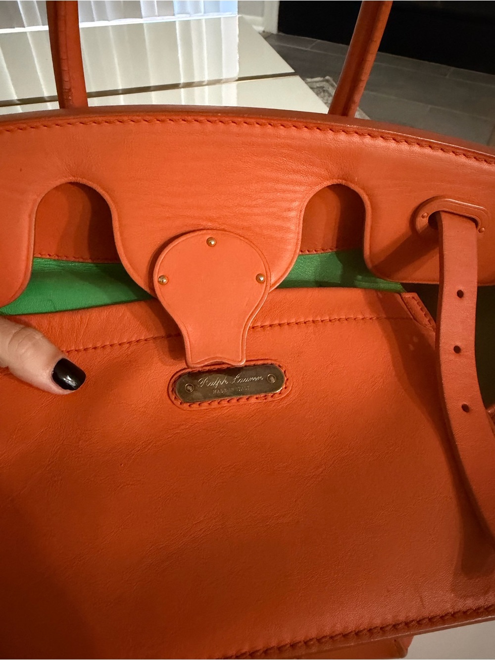 Ralph Lauren Ricky Bag clementine orange color Leather  33 - Picture 8 of 9
